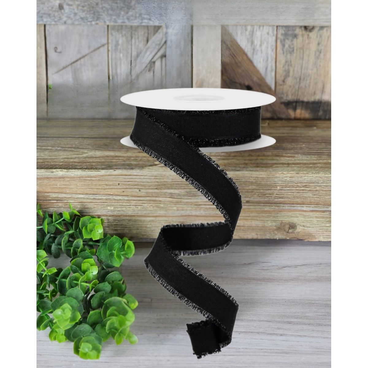 Shop For 7/8" Fuzzy Edge Ribbon: Black (10 Yards) at Michelle's aDOORable Creations