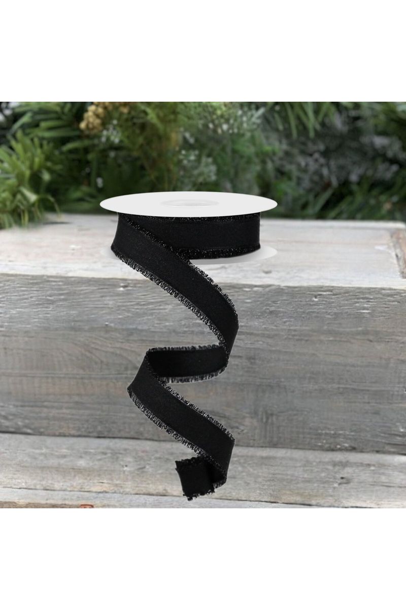 Shop For 7/8" Fuzzy Edge Ribbon: Black (10 Yards) at Michelle's aDOORable Creations