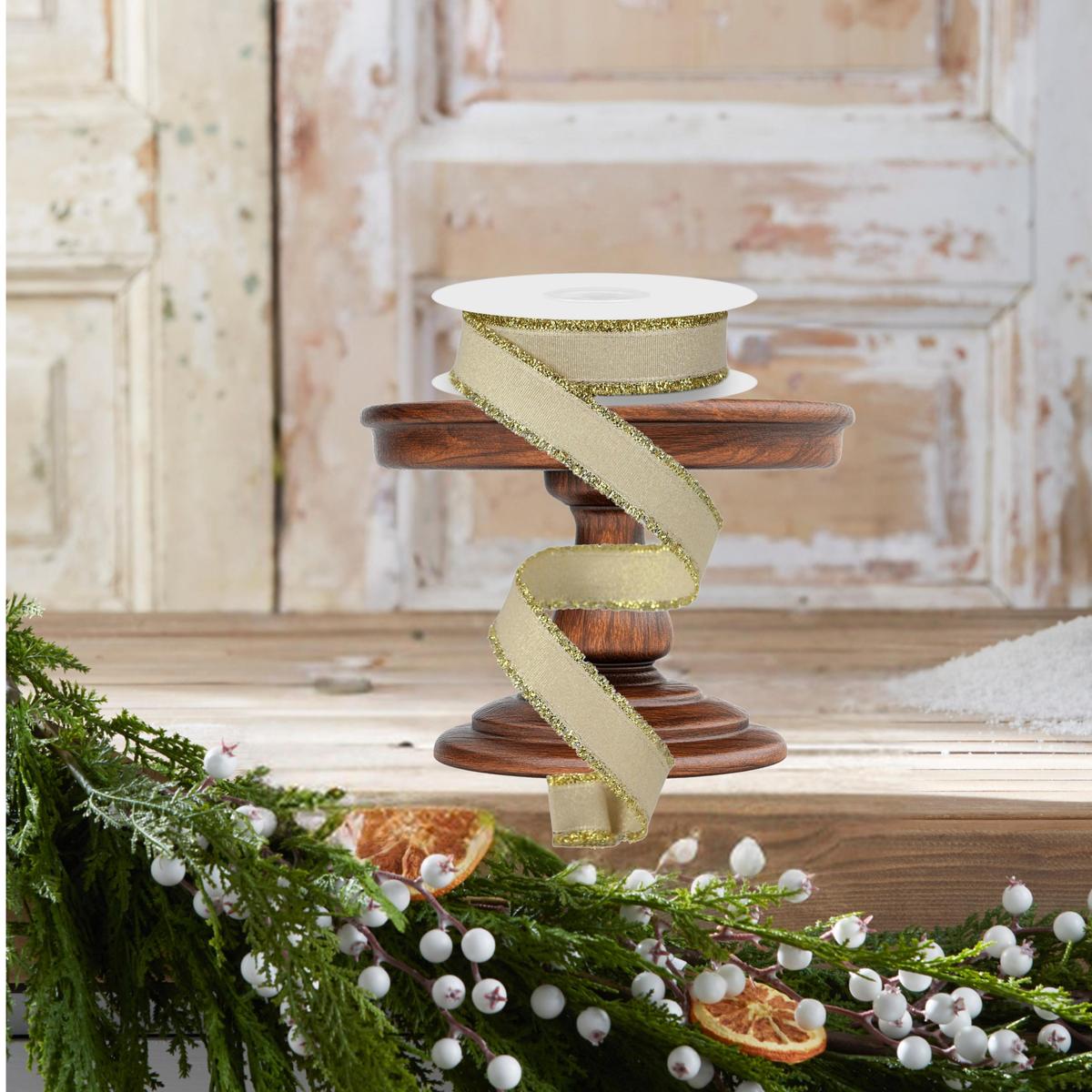 Shop For 7/8" Fuzzy Edge Ribbon: Gold (10 Yards)