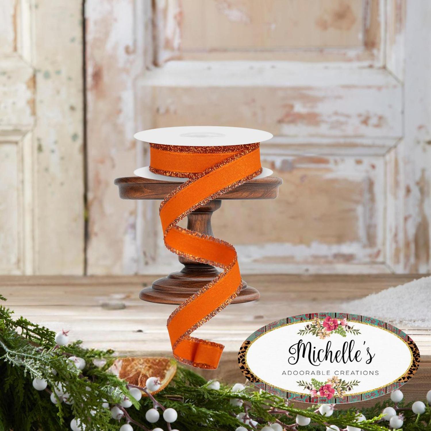 Shop For 7/8" Fuzzy Edge Ribbon: Orange (10 Yards)