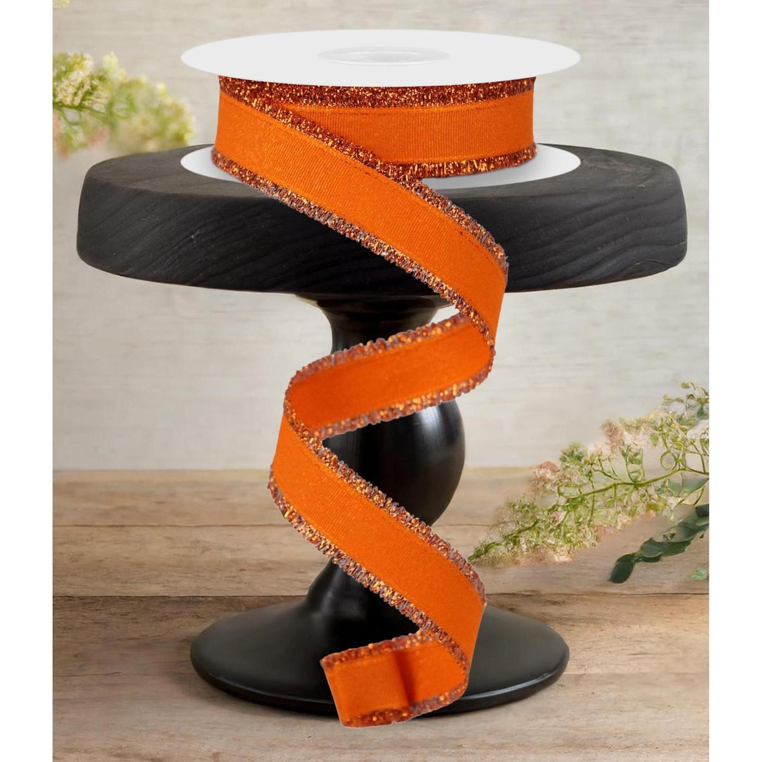 Shop For 7/8" Fuzzy Edge Ribbon: Orange (10 Yards)