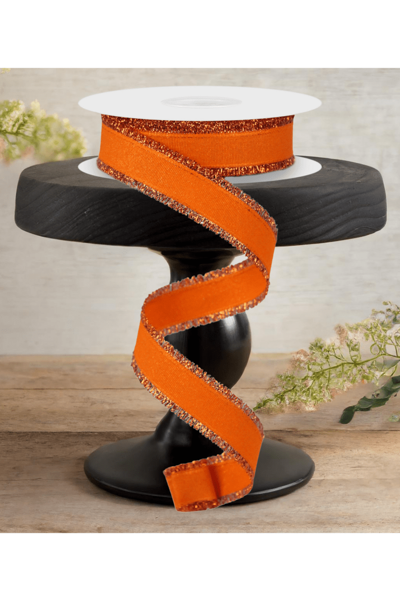 Shop For 7/8" Fuzzy Edge Ribbon: Orange (10 Yards)