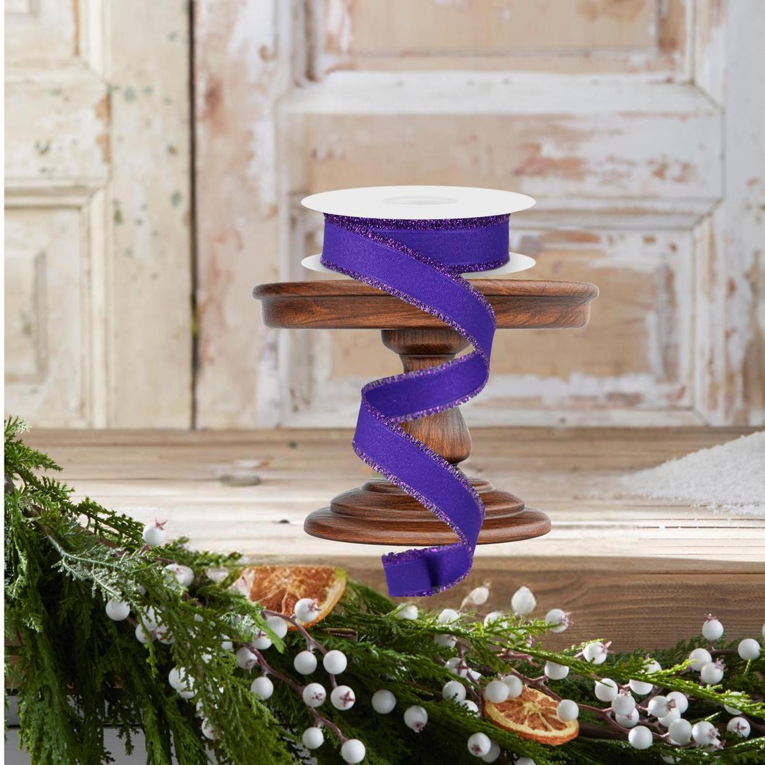 7/8" Fuzzy Edge Ribbon: Purple (10 Yards)