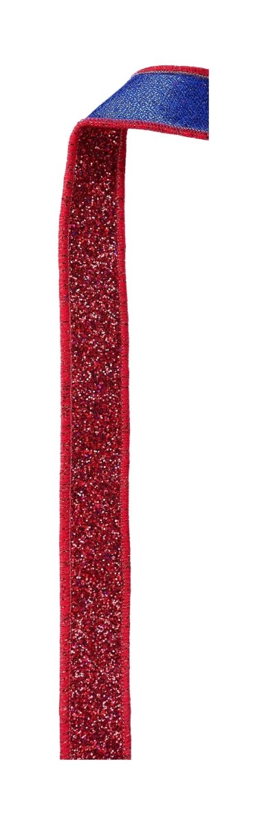 Shop For 7/8" Glitter Fused Ribbon: Red/Blue (10 Yards)