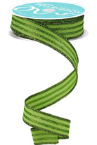 Shop For 7/8" Glitter Vertical Stripe Ribbon: Lime Green (10 Yards)
