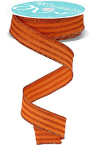 Shop For 7/8" Glitter Vertical Stripe Ribbon: Orange (10 Yards)