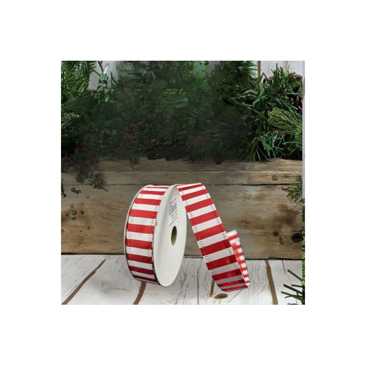 Shop For 7/8" Peppermint Stripe Ribbon: Red (10 Yards)