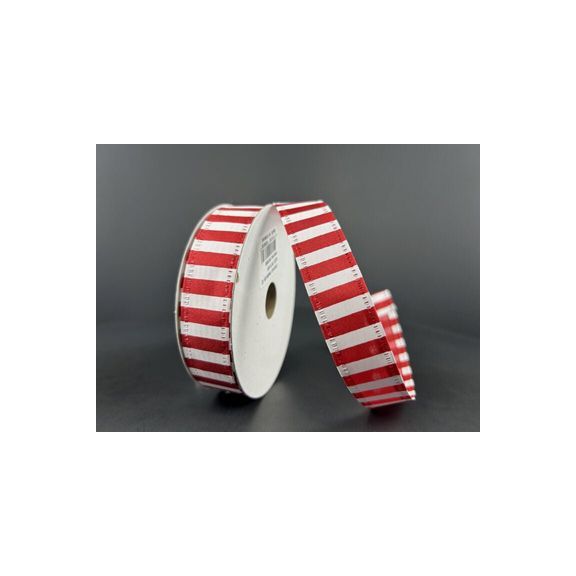 Shop For 7/8" Peppermint Stripe Ribbon: Red (10 Yards) at Michelle's aDOORable Creations