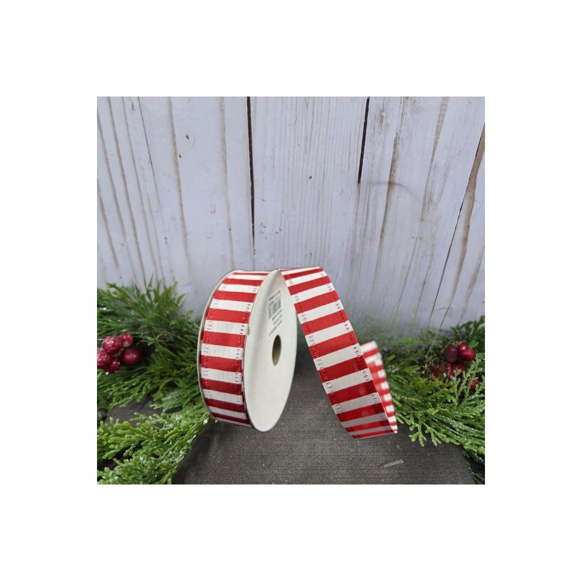 Shop For 7/8" Peppermint Stripe Ribbon: Red (10 Yards)