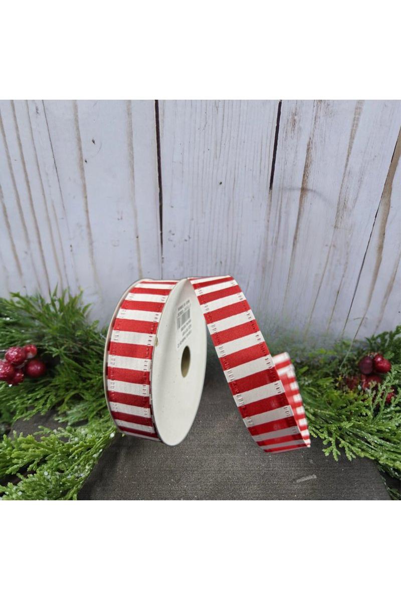 Shop For 7/8" Peppermint Stripe Ribbon: Red (10 Yards)