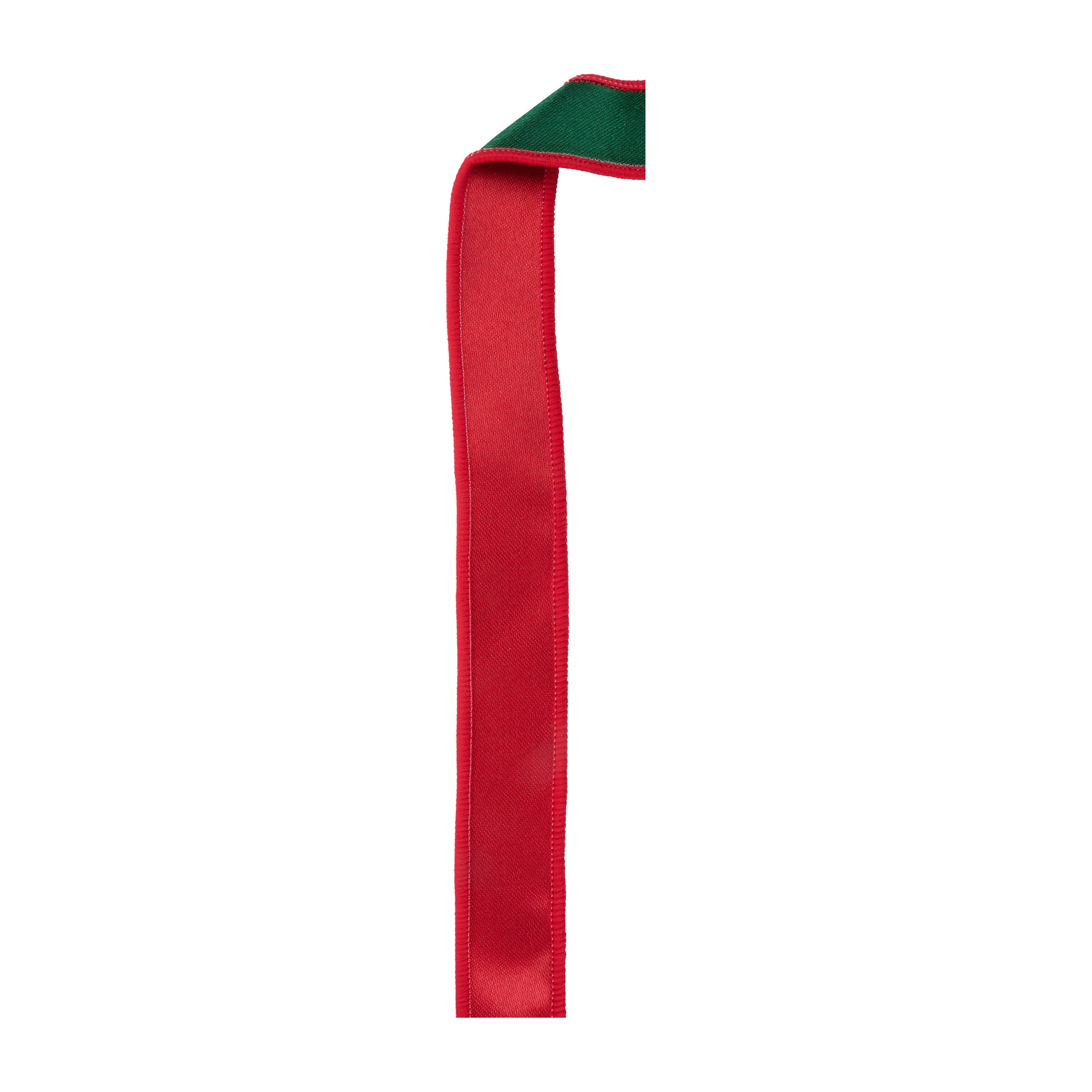 Shop For 7/8" Satin Fused Ribbon: Red/Emerald Green (10 Yards)