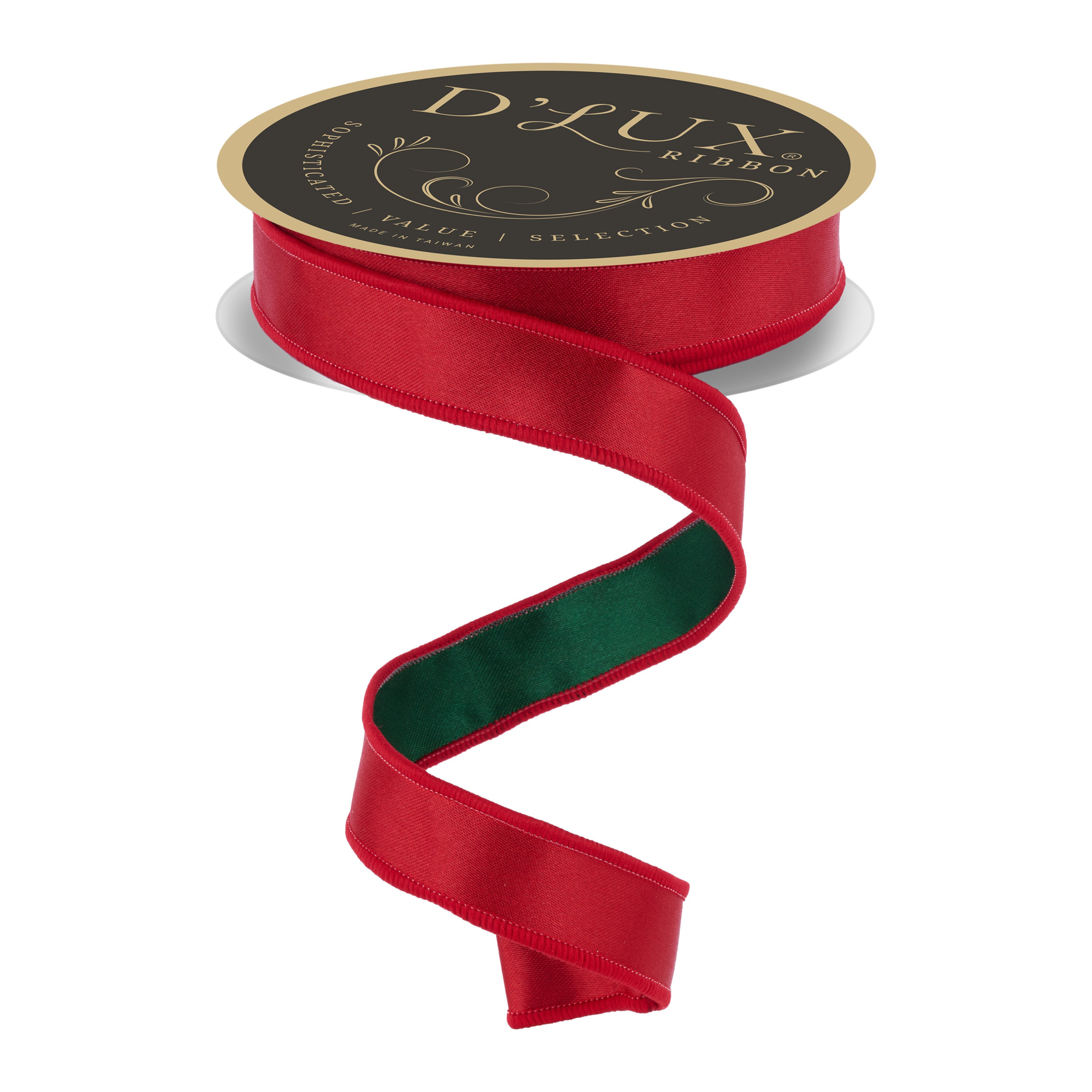 Shop For 7/8" Satin Fused Ribbon: Red/Emerald Green (10 Yards)