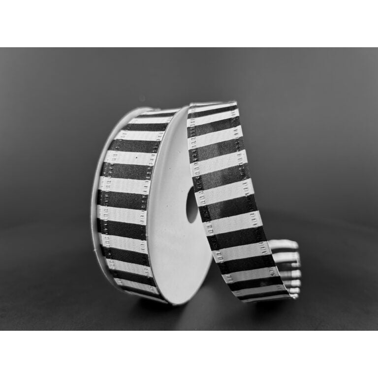 Shop For 7/8" Striped Ribbon: Black & White (10 Yards) at Michelle's aDOORable Creations