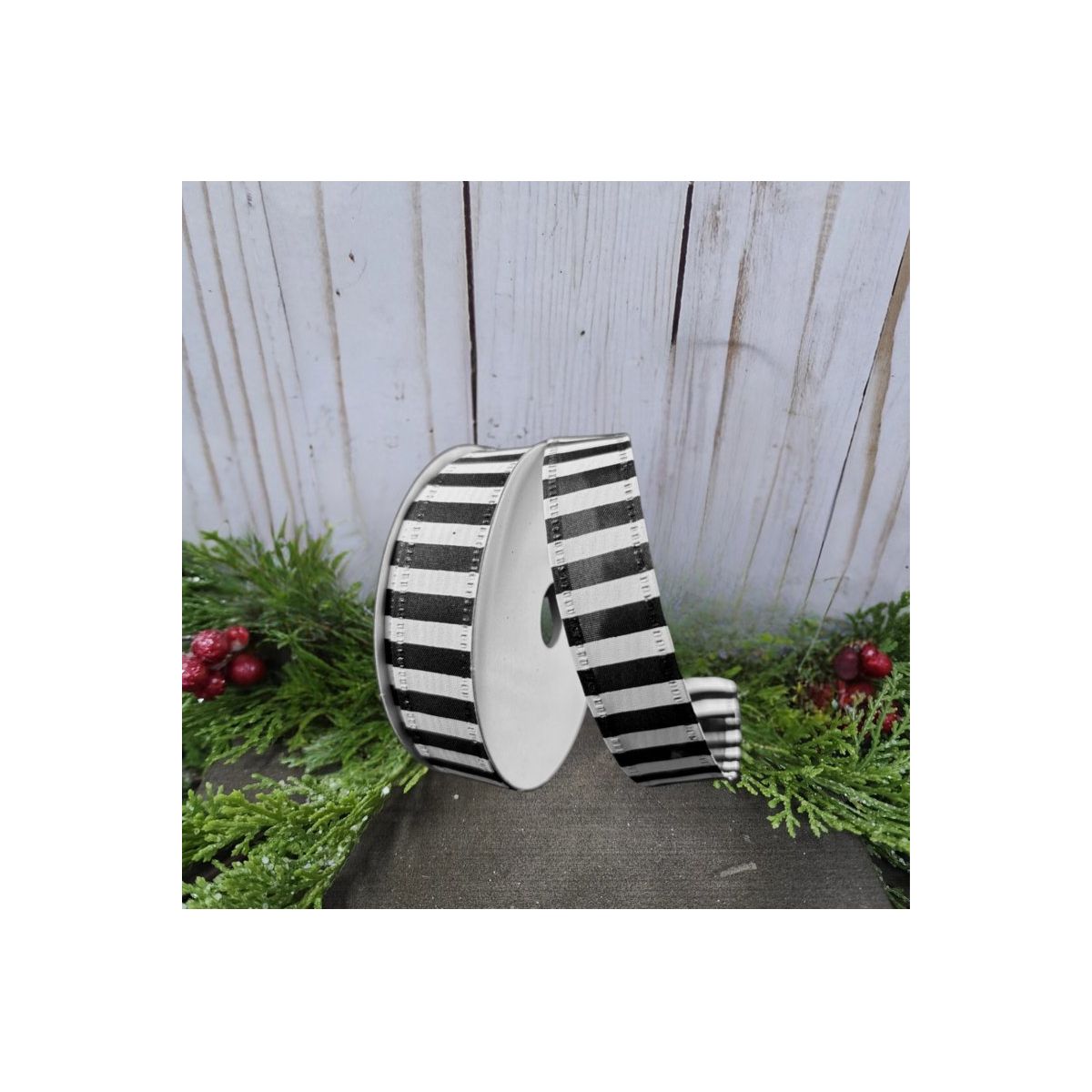 Shop For 7/8" Striped Ribbon: Black & White (10 Yards)
