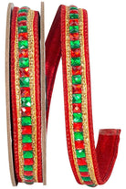 Shop For 7/8" Sumptuous Jewel Accent Ribbon: Red/Green (5 Yards)