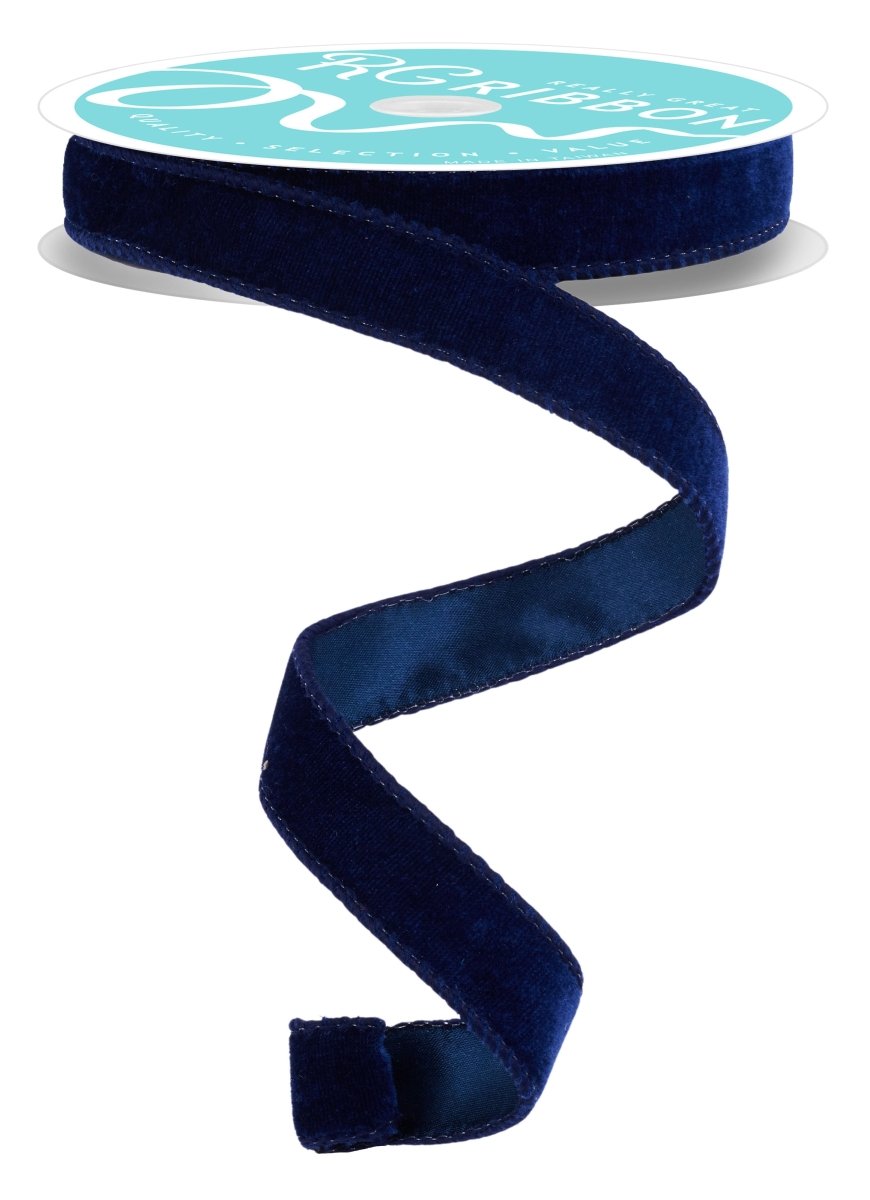 Shop For 7/8in Deluxe Velvet Ribbon: Navy Blue (10 Yard)