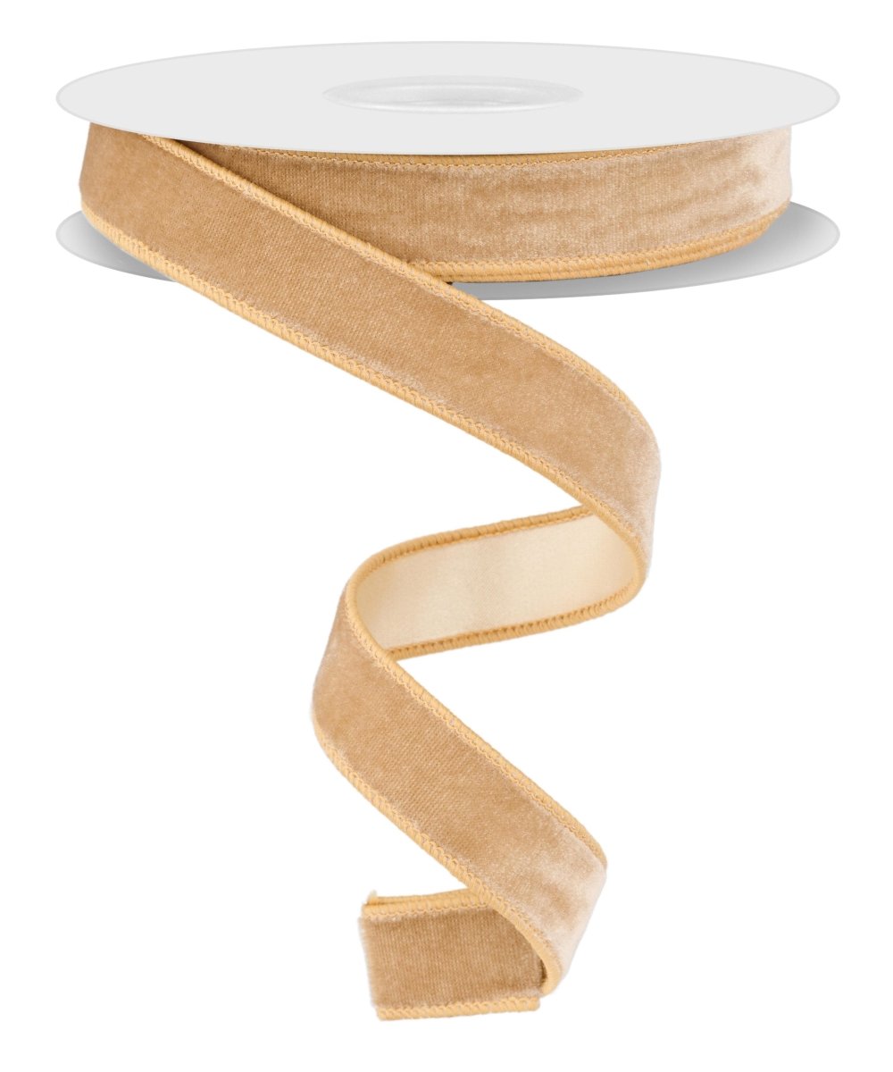 Shop For 7/8in Deluxe Velvet Ribbon: Taupe/Champagne (10 Yard)