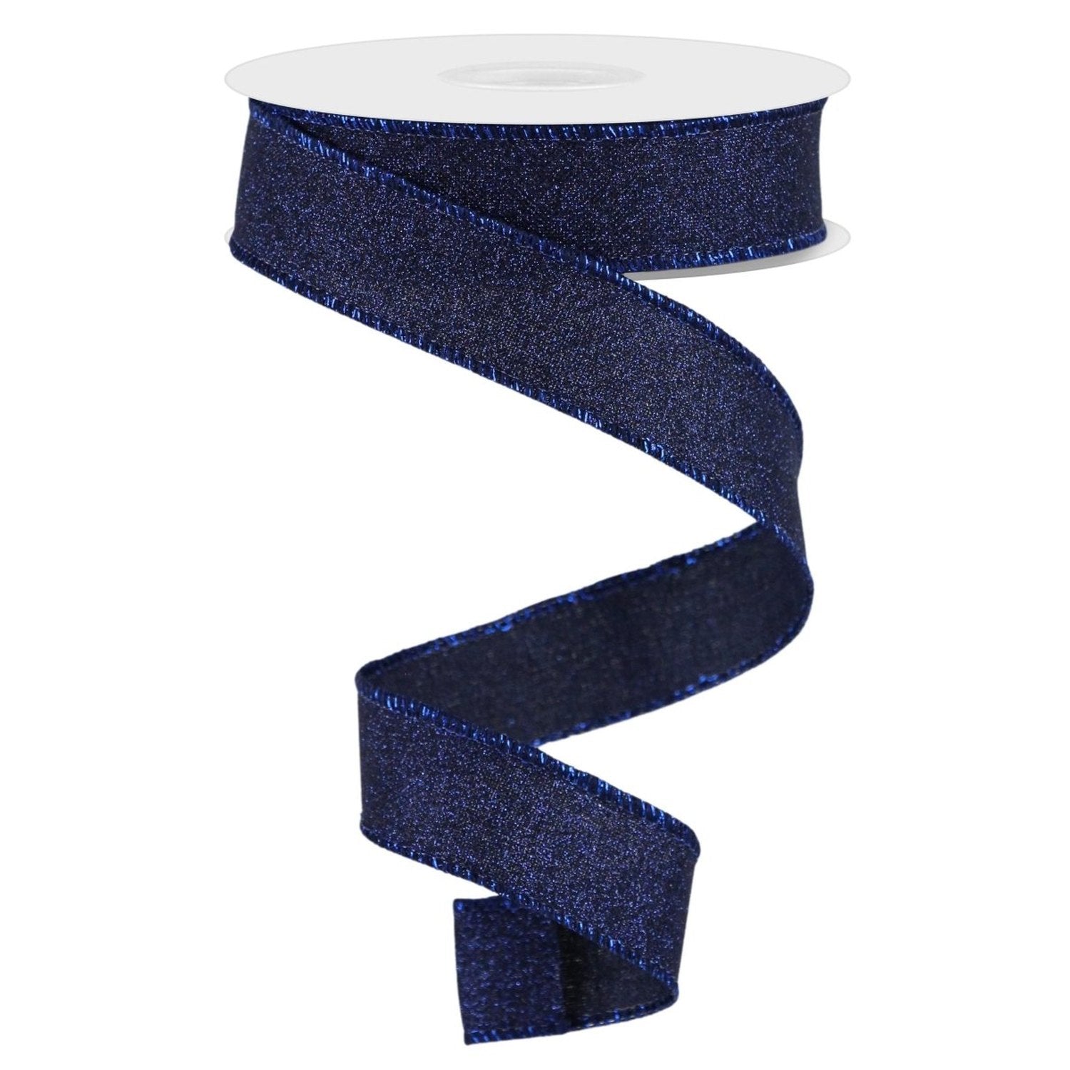 Shop For 7/8in Fine Glitter On Royal Ribbon: Navy Blue (10 Yards)