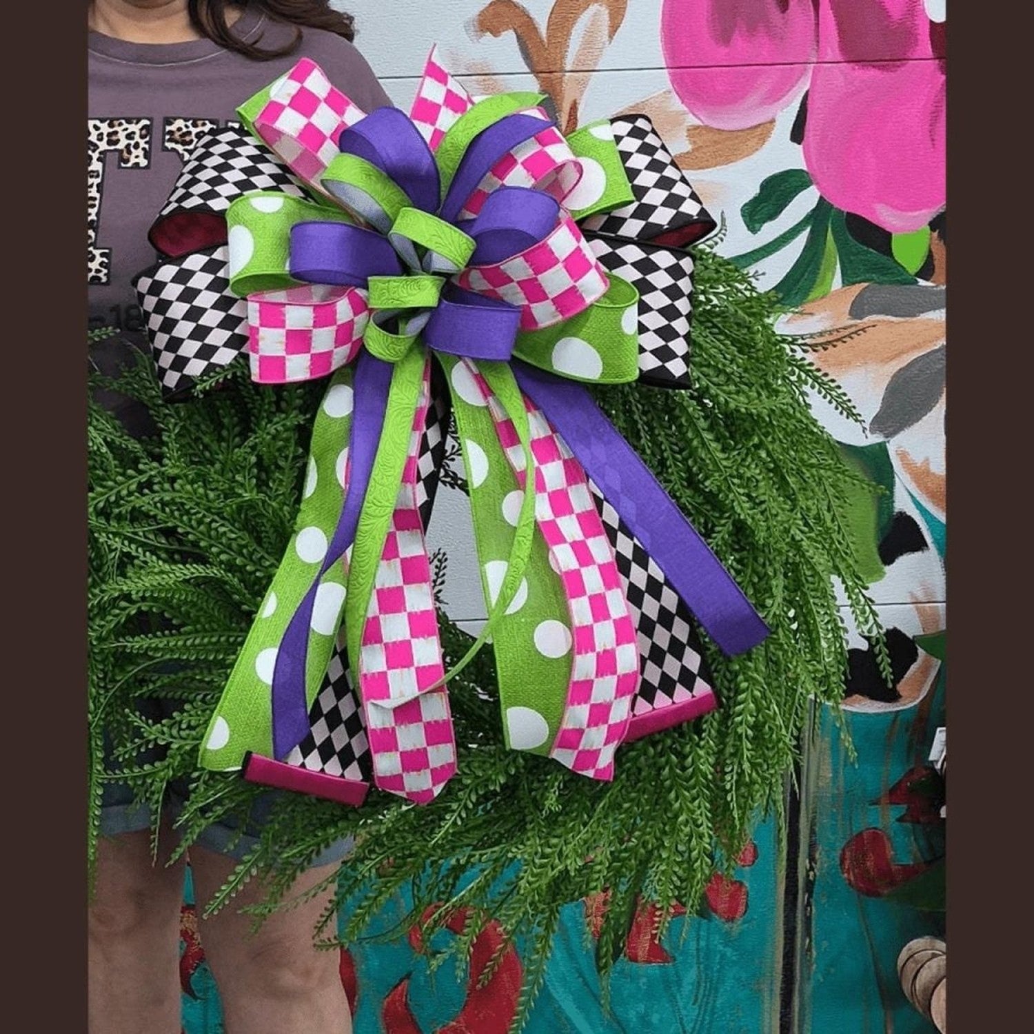 Shop For 7/8in Flower Breeze & Dupioni Ribbon: Lime & Lavender (10 Yards)