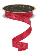 Shop For 7/8in Glitter Fused Ribbon: Laser Red (10 Yards)