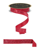 Shop For 7/8in Glitter Fused Ribbon: Laser Red (10 Yards)