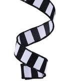 Shop For 7/8in Horizontal Glitter Stripe Ribbon: Black/White (10 Yards)