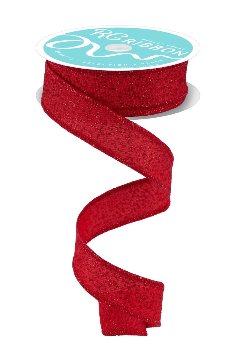 Shop For 7/8in Irregular Spotted Glitter Ribbon: Red (10 Yards)