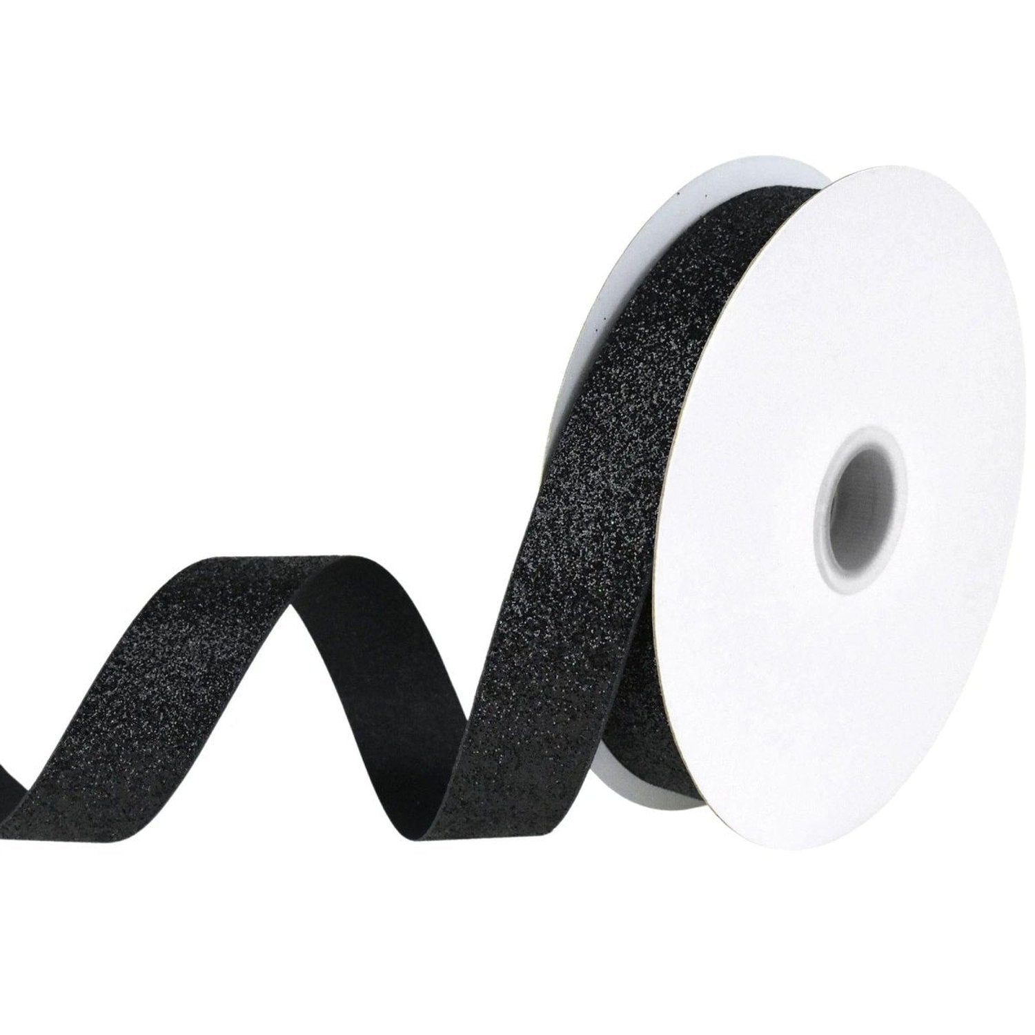 Shop For 7/8in Metallic Glitter Ribbon Non Wired: Black (25 Yards)