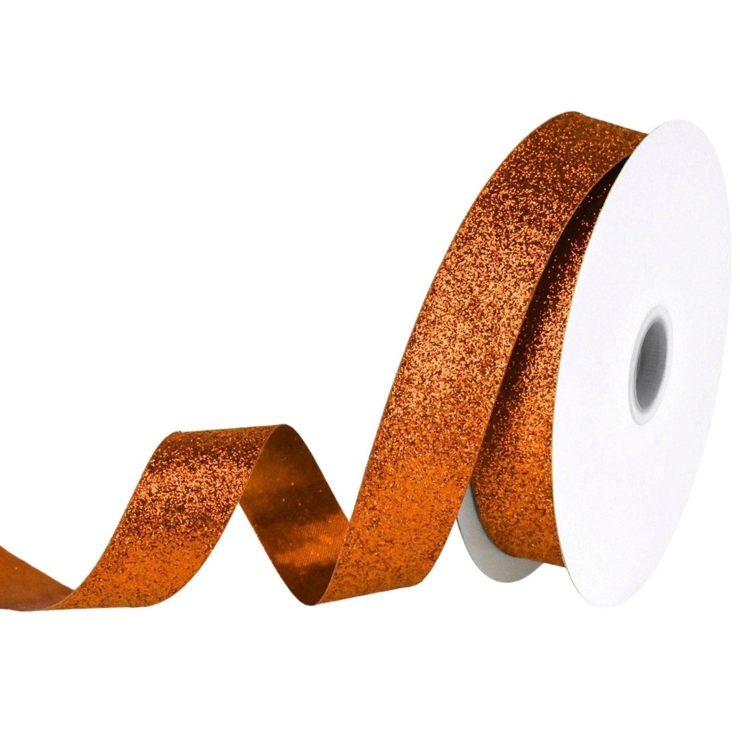 Shop For 7/8in Metallic Glitter Ribbon Non Wired: Orange (25 Yards)