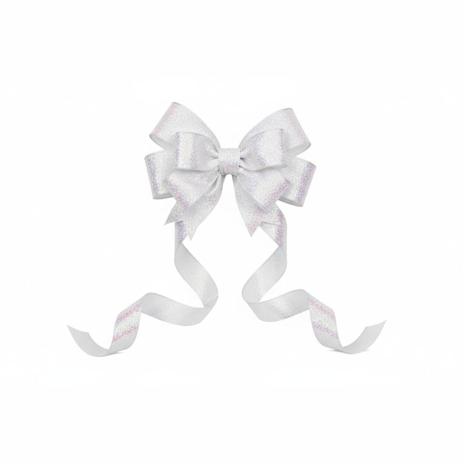Shop For 7/8in Metallic Glitter Ribbon Non Wired: White/Irid (25 Yards)