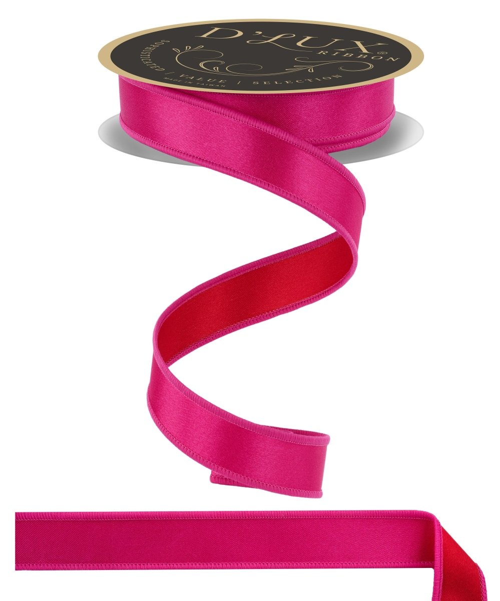Shop For 7/8in Satin Fused Ribbon: Hot Pink/Red (10 Yards)