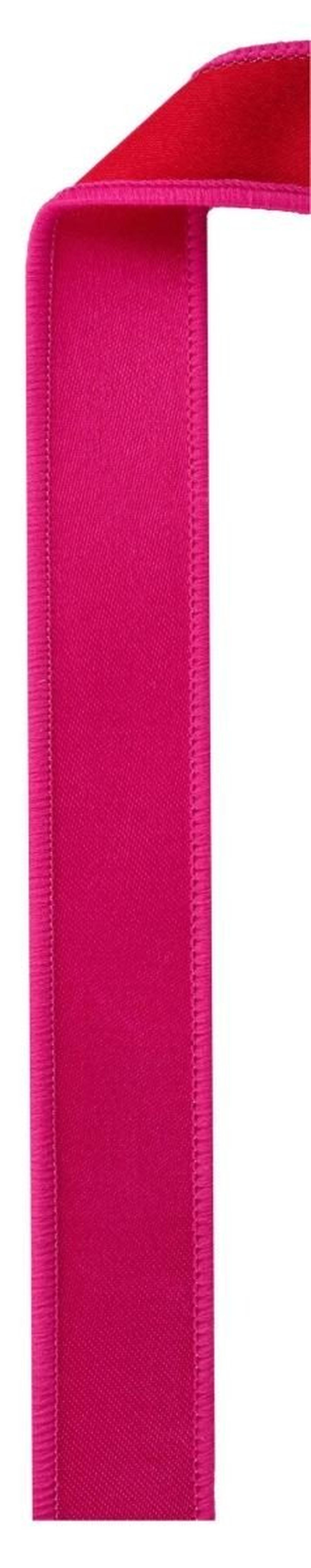 7/8in Satin Fused Ribbon: Hot Pink/Red (10 Yards)