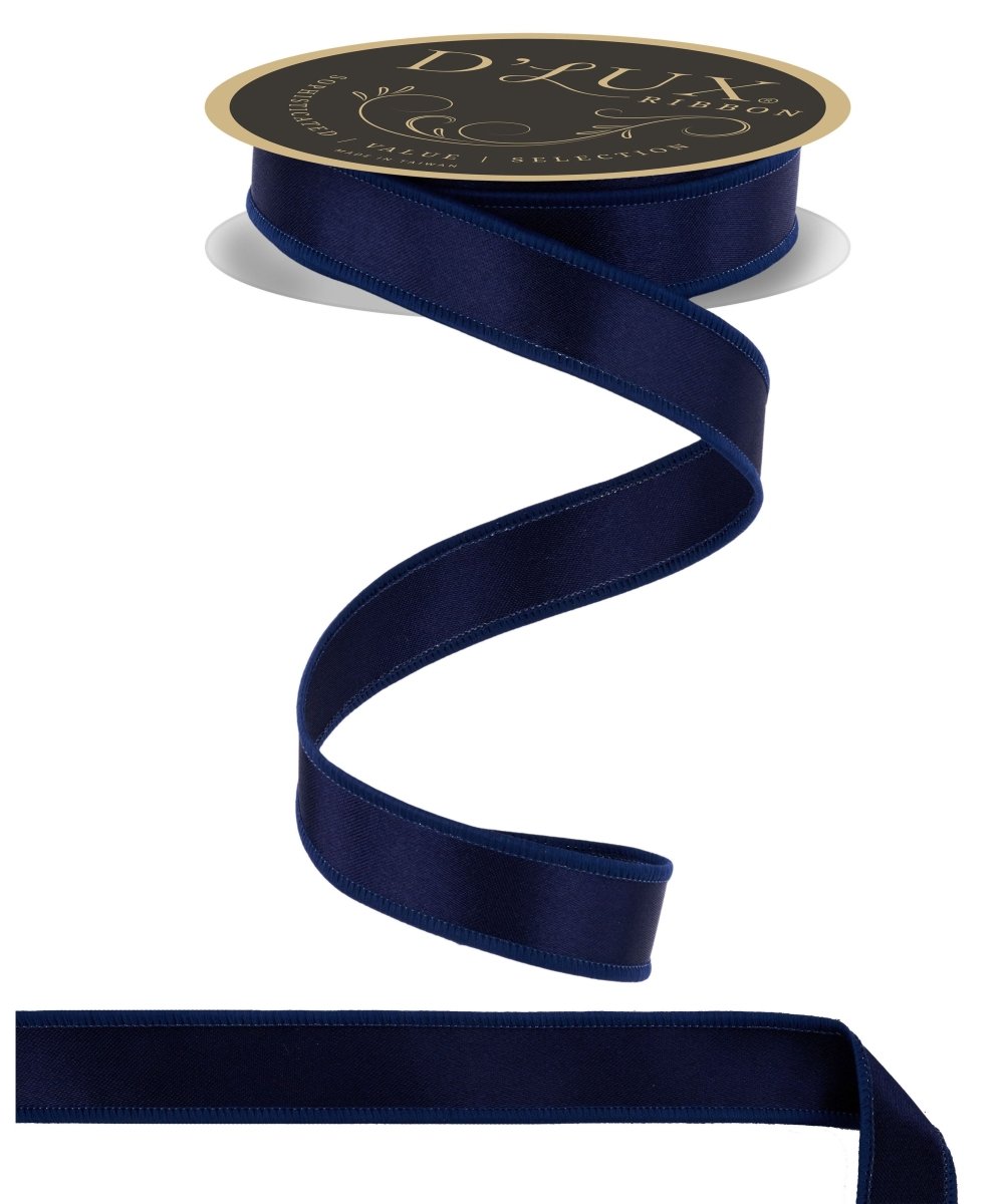 Shop For 7/8in Satin Fused Ribbon: Navy Blue (10 Yards)