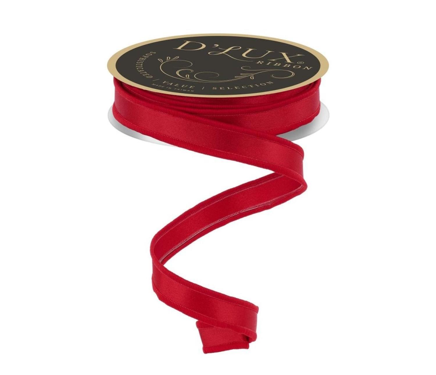 7/8in Satin Fused Ribbon: Red (10 Yards)