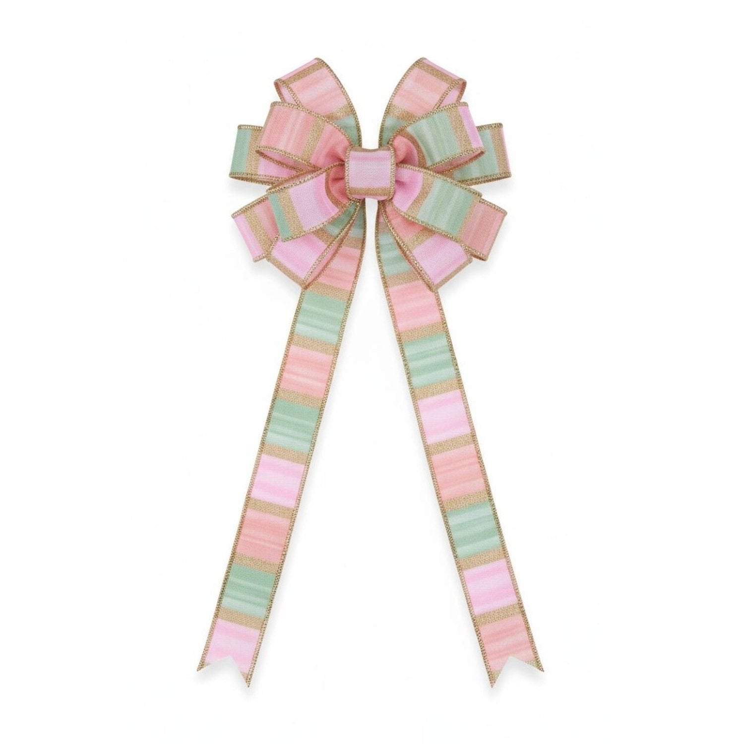 Shop For 7/8in Watercolor Stripes Ribbon: Sage/Pink (10 Yards)