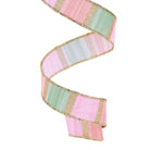 Shop For 7/8in Watercolor Stripes Ribbon: Sage/Pink (10 Yards)