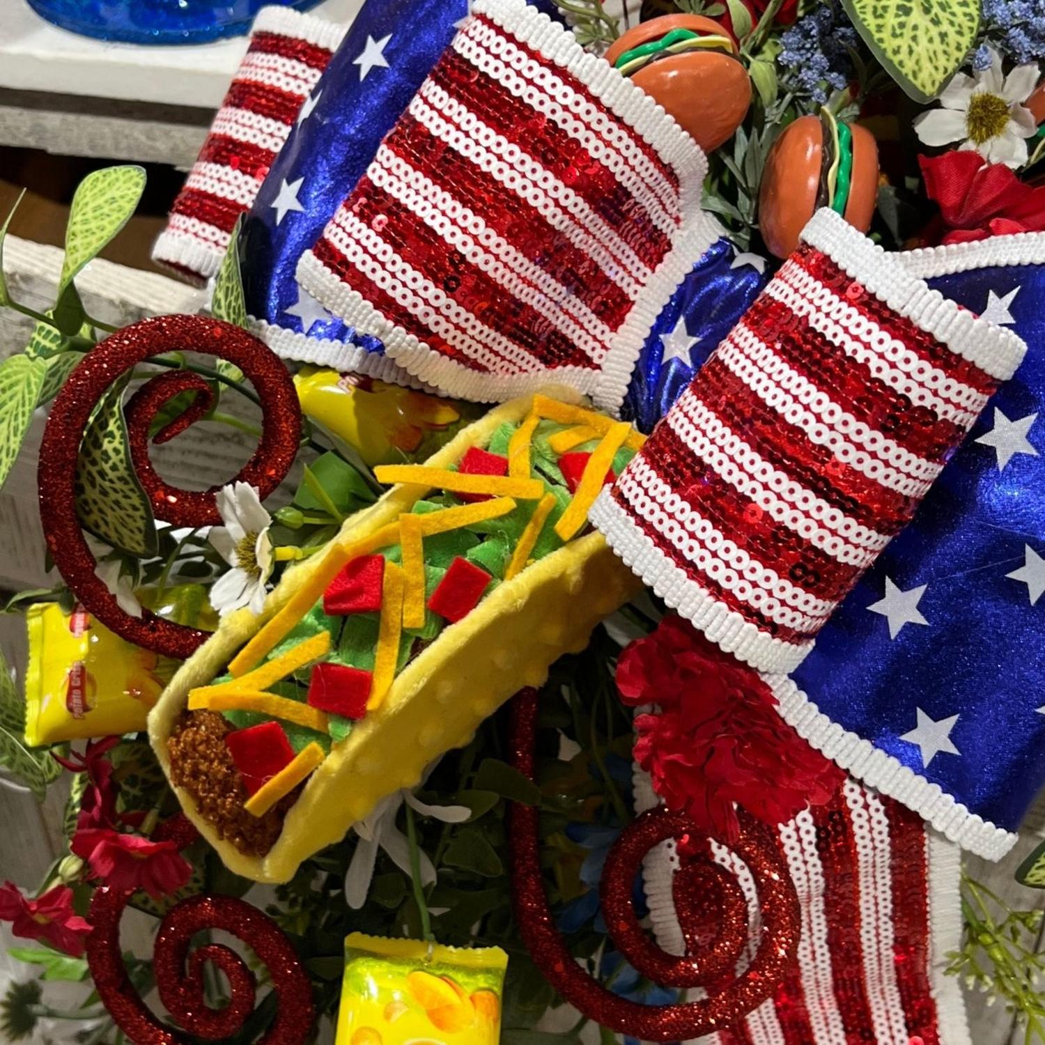 7in Plush Taco Wreath Accent