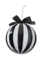 Shop For 7in Vertical Striped Glass Ball Ornament: Black/White