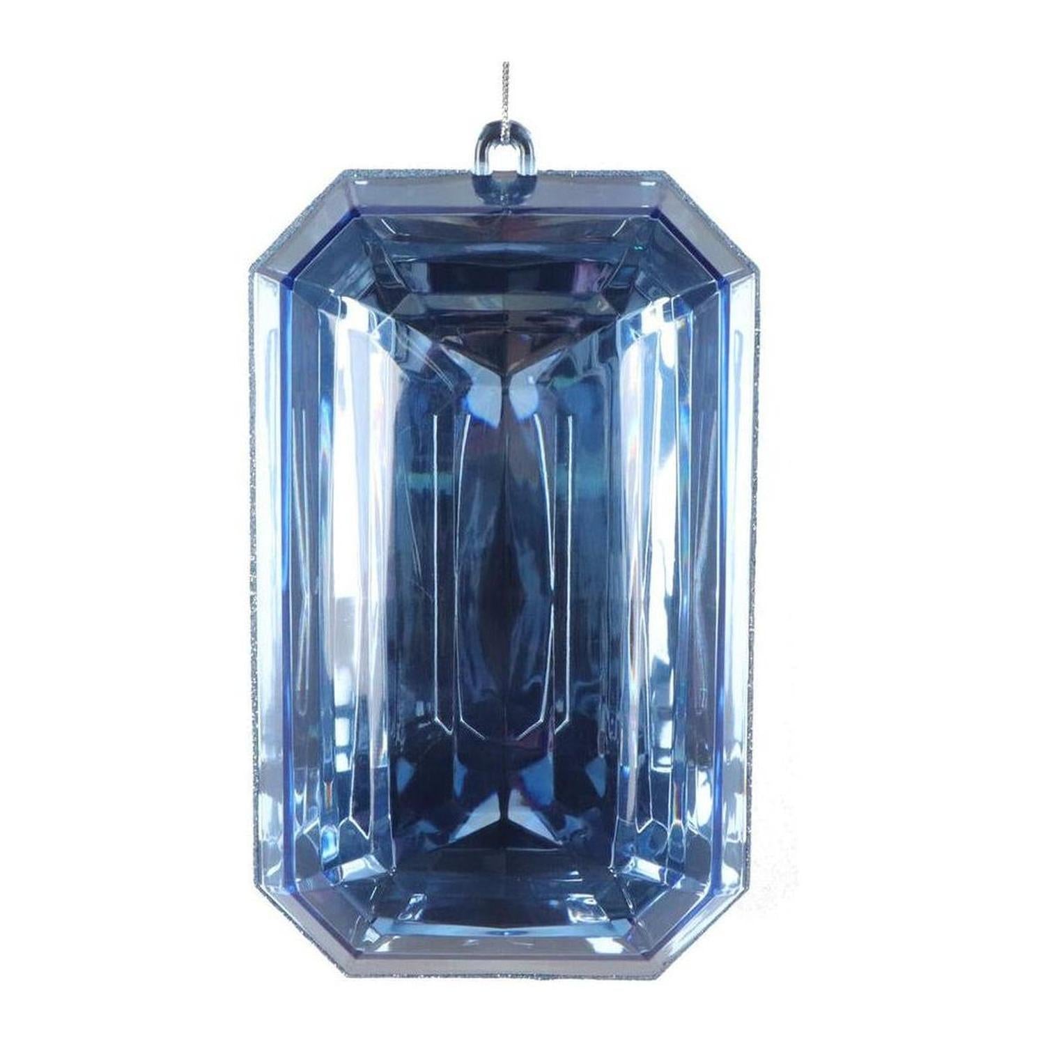 8" Acrylic Rectangle Jewel Ornament: Baby Blue (Set of 2)