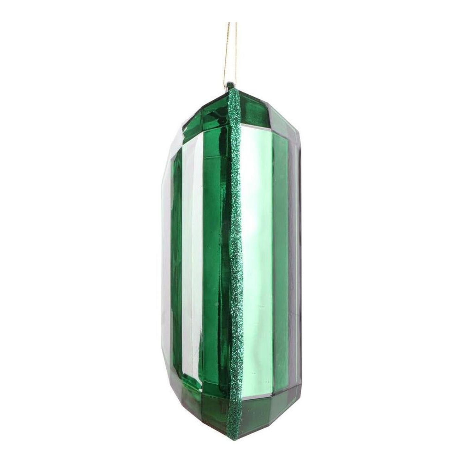 8" Acrylic Rectangle Jewel Ornament: Emerald Green