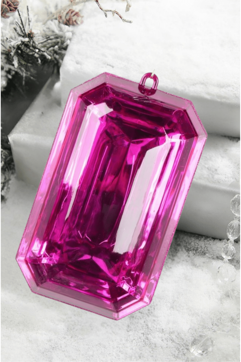 Shop For 8" Acrylic Rectangle Jewel Ornament: Fuchsia