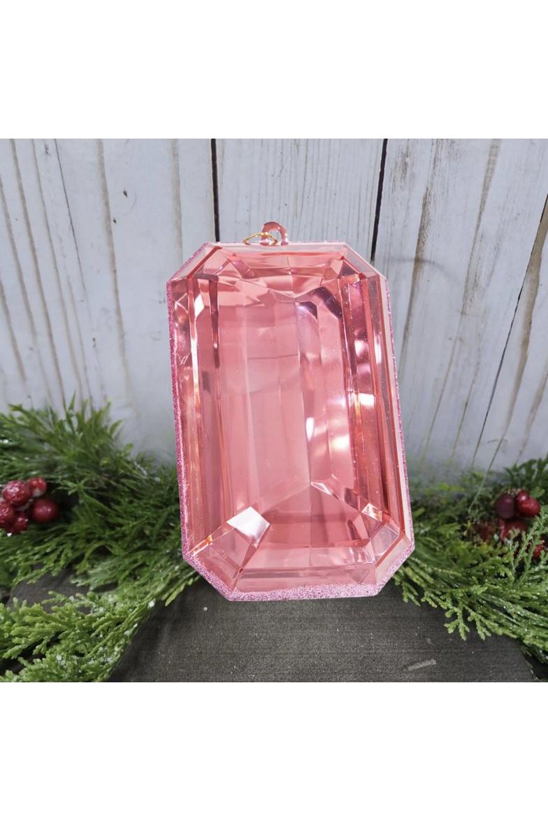 Shop For 8" Acrylic Rectangle Jewel Ornament: Light Pink at Michelle's aDOORable Creations