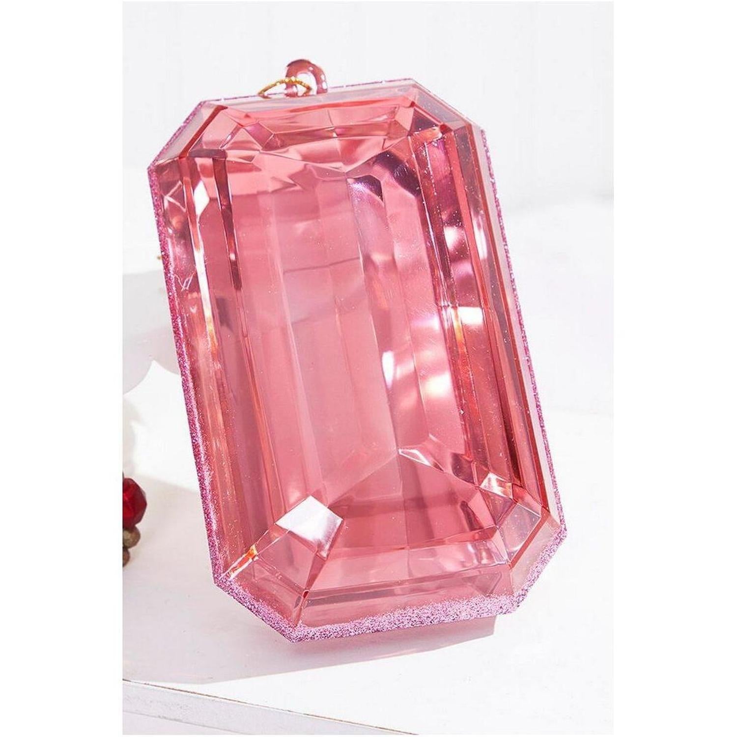 Shop For 8" Acrylic Rectangle Jewel Ornament: Light Pink at Michelle's aDOORable Creations