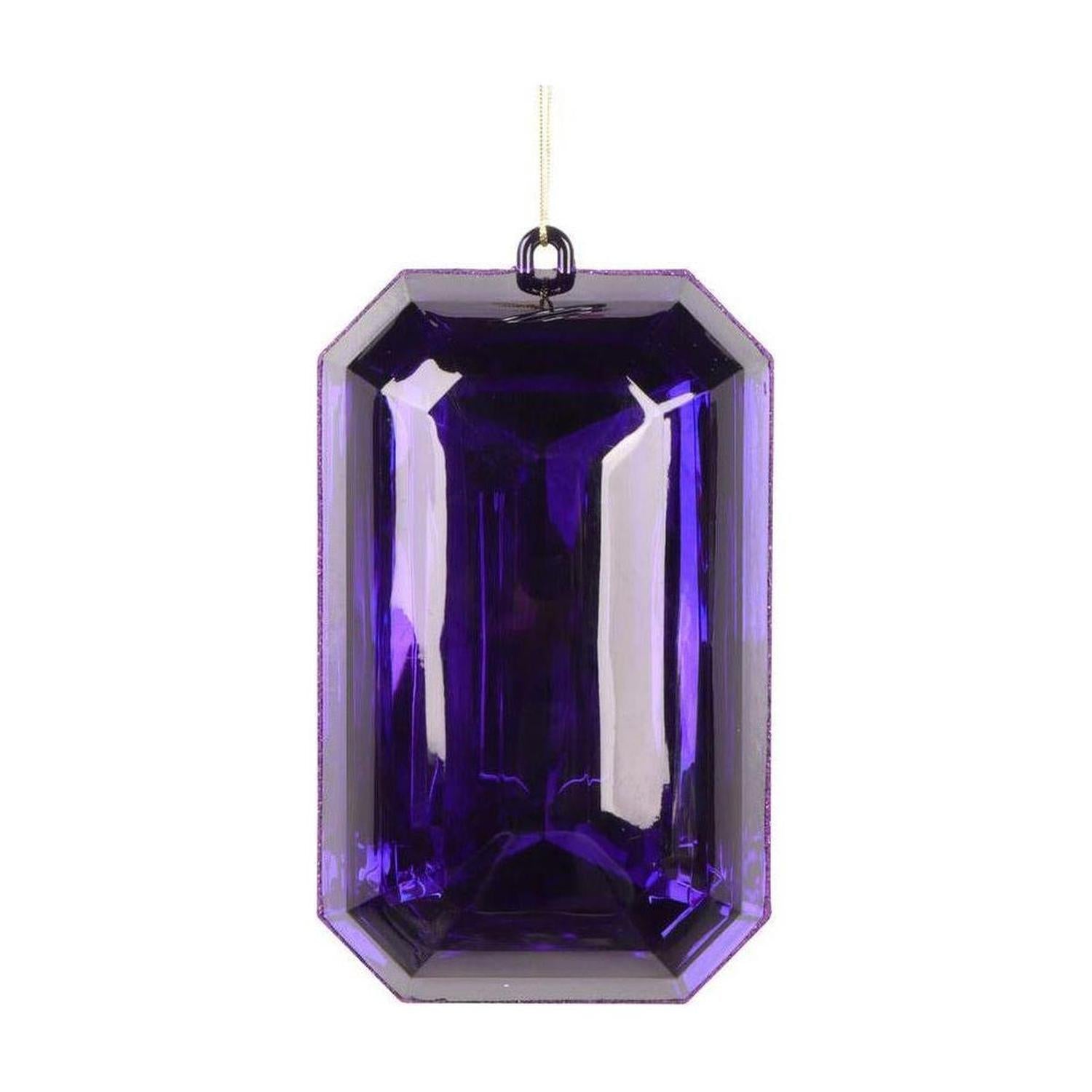 Shop For 8" Acrylic Rectangle Jewel Ornament: Purple (Set of 2)