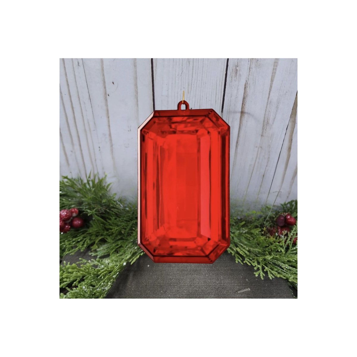 Shop For 8" Acrylic Rectangle Jewel Ornament: Red at Michelle's aDOORable Creations