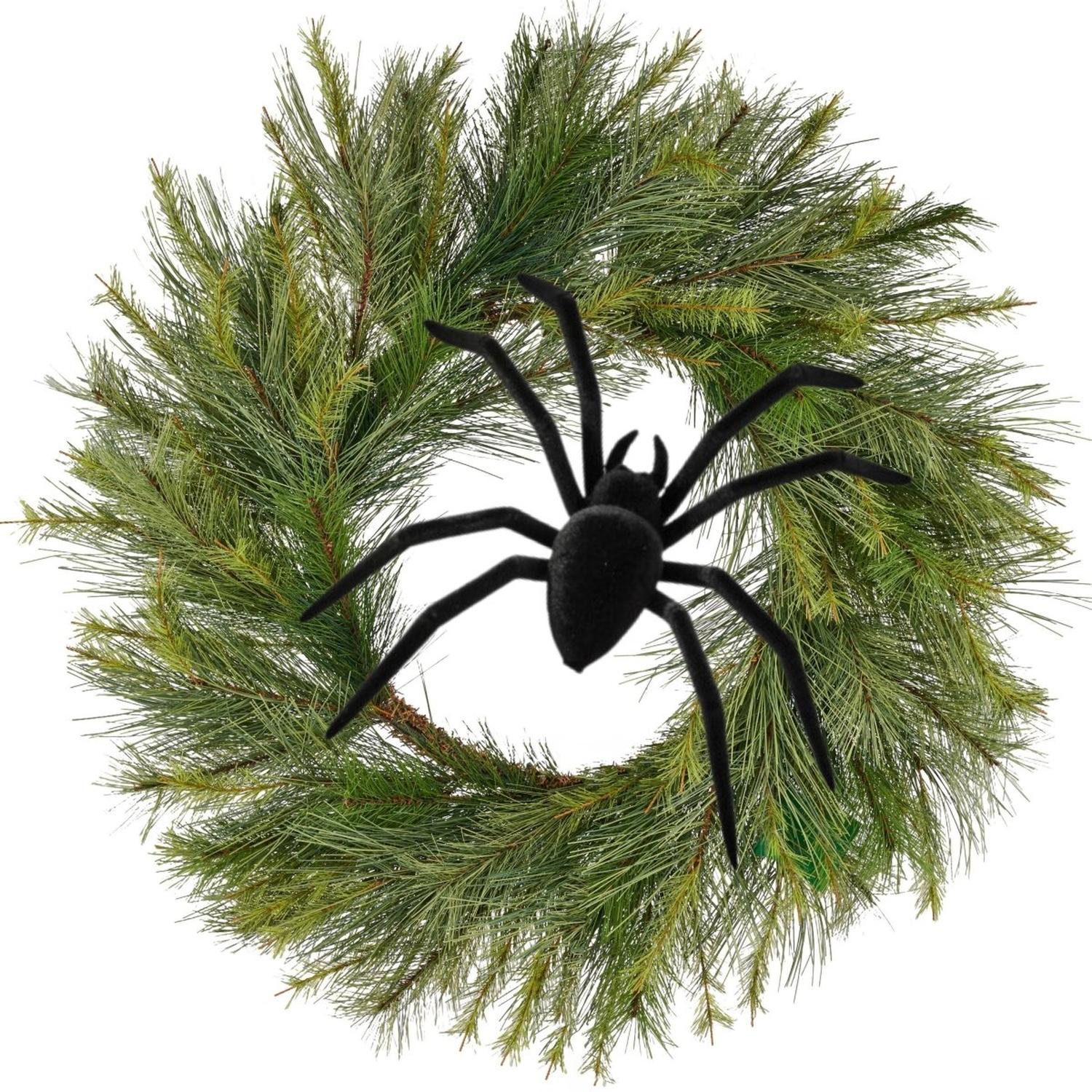 8" Black Flocked Spider