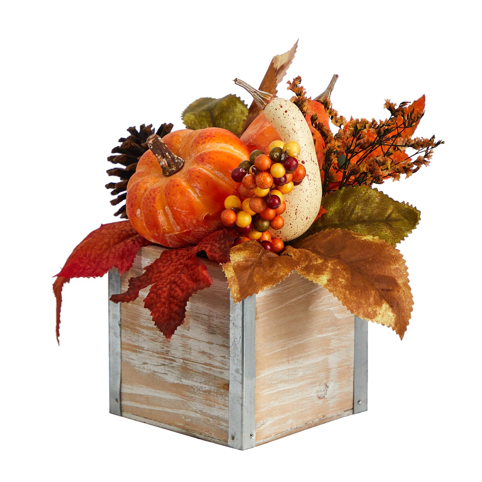 Shop For 8” Fall Pumpkin, Gourd, Berries Arrangement