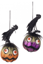 Shop For 8" Glitter Pumpkin with Crow Hanger