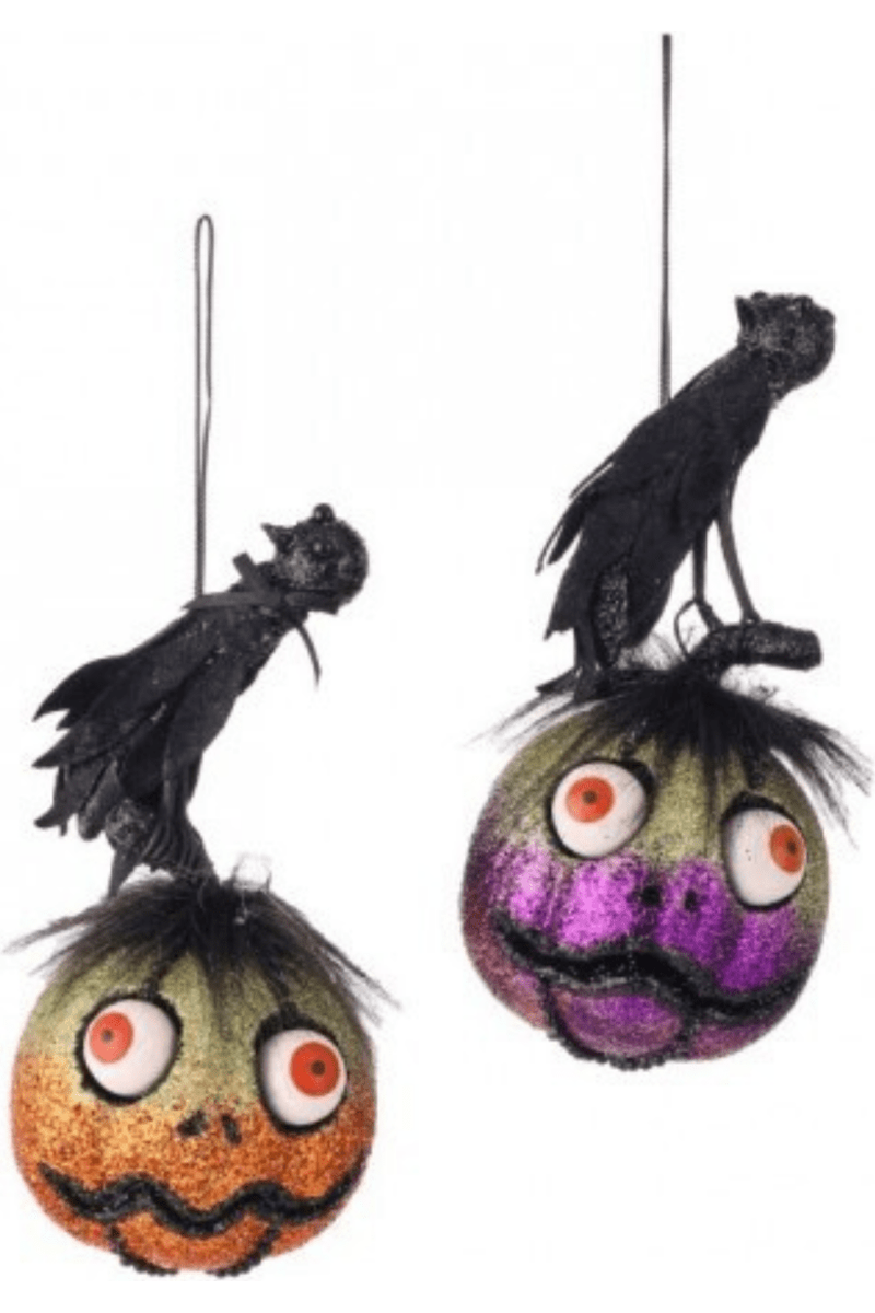Shop For 8" Glitter Pumpkin with Crow Hanger