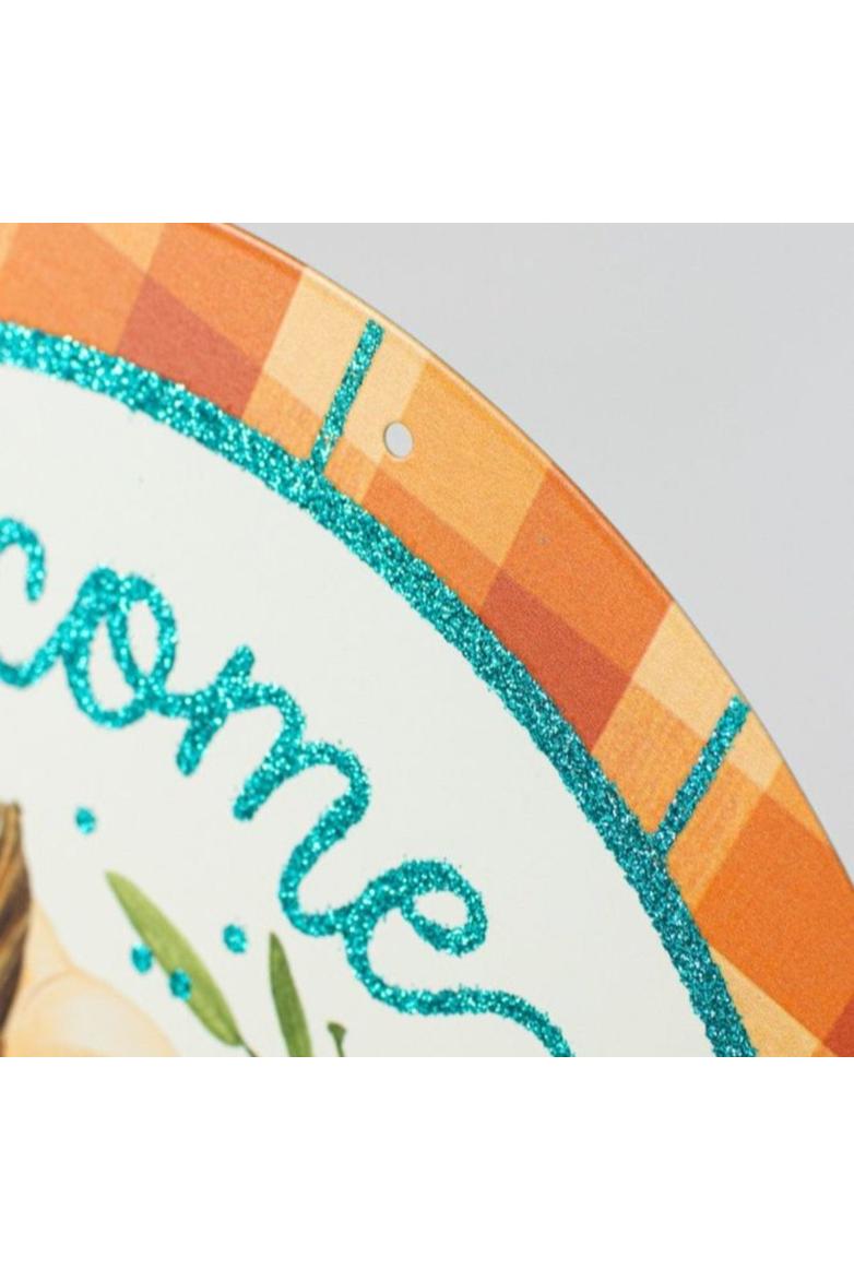 Shop For 8" Metal Sign: Glitter Welcome Pumpkins